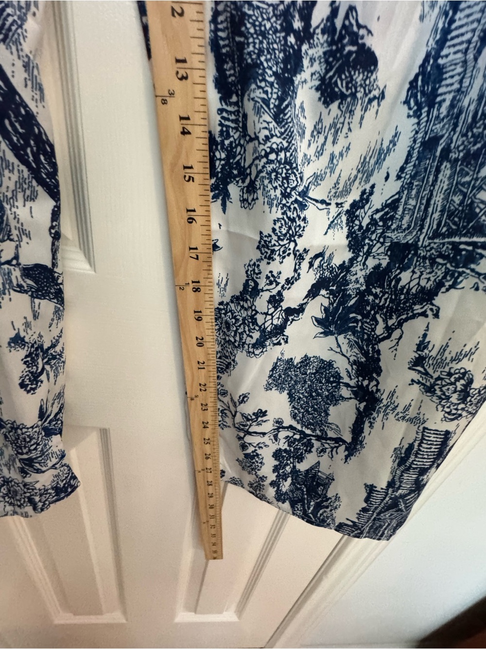 Navy & White Toile Wide-Leg Palazzo Pants - Picture 9 of 9